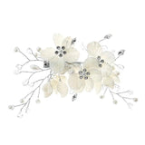 Bridal Shell Petals Pearl Crystal Headpiece Hairpin