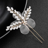 Romantic Flower Crystal Opal Wedding Hair Accessories