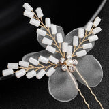 Romantic Flower Crystal Opal Wedding Hair Accessories