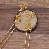 5pcs Chinese Vintage Flower Hair Sticks U-shape Hair Forks Bun Clip