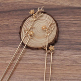 5pcs Chinese Vintage Flower Hair Sticks U-shape Hair Forks Bun Clip