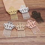 10 Pcs 50*80 mm Hair Comb Filigree Hairwear Copper Hair Accessories