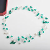 Pearl Green Plant Style Headbands for Women Wedding Hair Accessories