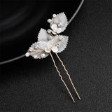 2 Pcs Organza Crystal Hairpins Wedding Headpiece