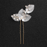2 Pcs Organza Crystal Hairpins Wedding Headpiece