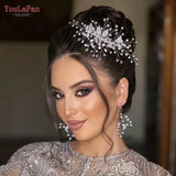 Bridal Hair Accessories Comb Earring Pearl Crystal Hair Clip Wedding Tiara