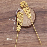 10 Pcs 23*180mm Filigree Metal Hair Sticks DIY Hair Accessories For Women
