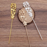 10 Pcs 23*180mm Filigree Metal Hair Sticks DIY Hair Accessories For Women