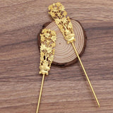 10 Pcs 23*180mm Filigree Metal Hair Sticks DIY Hair Accessories For Women