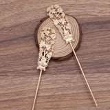 10 Pcs 23*180mm Filigree Metal Hair Sticks DIY Hair Accessories For Women