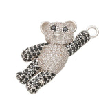 Brass CZ Crystal Bear Pendant for Women's Jewelry