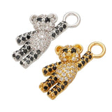 Brass CZ Crystal Bear Pendant for Women's Jewelry
