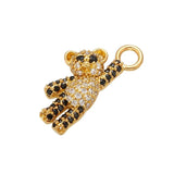 Brass CZ Crystal Bear Pendant for Women's Jewelry