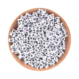 100-500Pcs 6MM Cube Acrylic Beads Round Letter Jewelry Making DIY