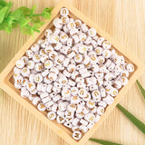 100-500Pcs 6MM Cube Acrylic Beads Round Letter Jewelry Making DIY
