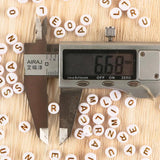 100-500Pcs 6MM Cube Acrylic Beads Round Letter Jewelry Making DIY