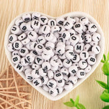 100-500Pcs 6MM Cube Acrylic Beads Round Letter Jewelry Making DIY
