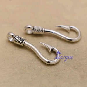 Antique Silver Anchor Rudder Fish Hook Charms for DIY Jewelry Making