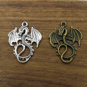 10pcs Dragon Loong Charms 34*27mm Tibetan Silver Plated Pendants