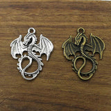 10pcs Dragon Loong Charms 34*27mm Tibetan Silver Plated Pendants
