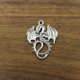 10pcs Dragon Loong Charms 34*27mm Tibetan Silver Plated Pendants