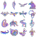 10pcs/Lot Animal Pendants Rainbow Charms for Jewelry Making Supplies