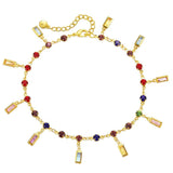 Boho Zircon Tassel Anklets Women Beach Foot Leg Chain Jewelry