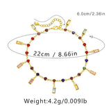 Boho Zircon Tassel Anklets Women Beach Foot Leg Chain Jewelry
