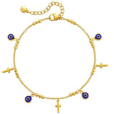 Evil Eye Anklets for Women Beach Accessories Leg Bracelet Stainless Steel