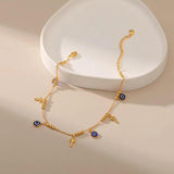Evil Eye Anklets for Women Beach Accessories Leg Bracelet Stainless Steel