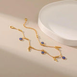 Evil Eye Anklets for Women Beach Accessories Leg Bracelet Stainless Steel