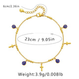 Evil Eye Anklets for Women Beach Accessories Leg Bracelet Stainless Steel