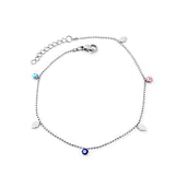 Evil Eye Round Ball Anklet Stainless Steel
