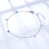 Evil Eye Round Ball Anklet Stainless Steel