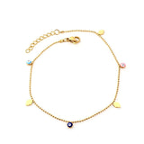 Evil Eye Round Ball Anklet Stainless Steel