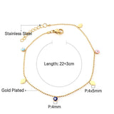 Evil Eye Round Ball Anklet Stainless Steel