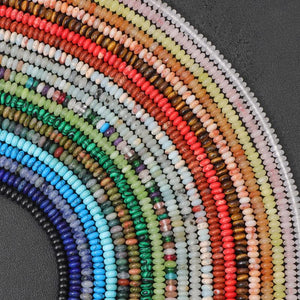 Natural Flat Round Stone Beads Abacus Shape 2*4mm