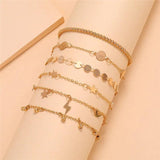 Bohemia Multilayer Beads Anklet Set Sequins Star Ankle Bracelets