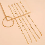 Bohemia Multilayer Beads Anklet Set Sequins Star Ankle Bracelets