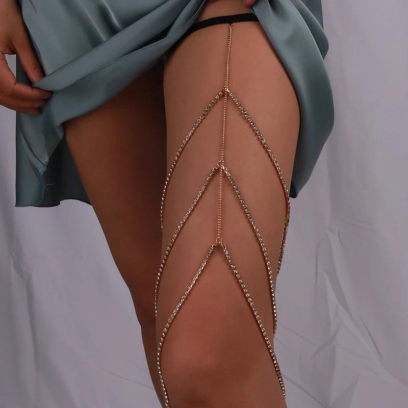 Women's Rhinestones Thigh Chain Sexy Body Jewelry