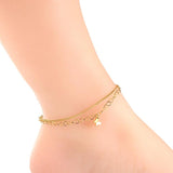 Stainless Steel Butterfly Charm Anklets Double Foot Chain Bracelet