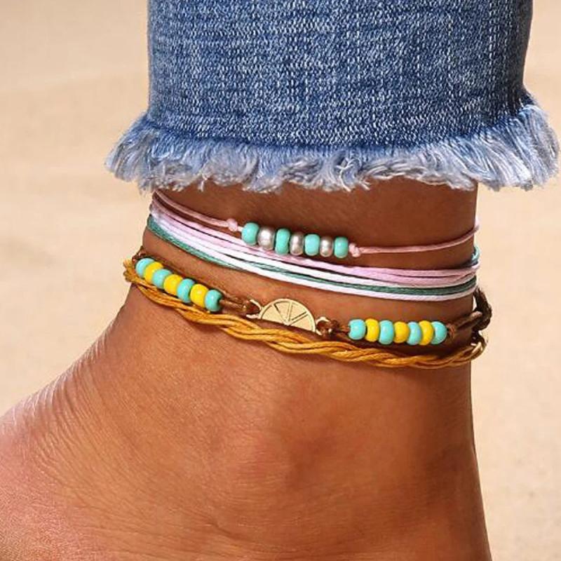 Colorful Beaded Fish Barefoot Sandals Foot Chain Bohemian Jewelry