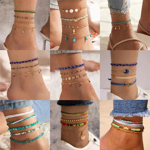 Colorful Beaded Fish Barefoot Sandals Foot Chain Bohemian Jewelry