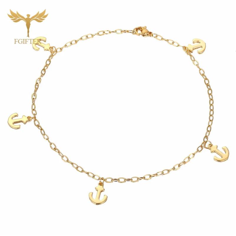 Casual Anchor Anklets Women Stainless Steel Bracelets with Charms