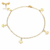 Casual Anchor Anklets Women Stainless Steel Bracelets with Charms