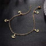 Casual Anchor Anklets Women Stainless Steel Bracelets with Charms