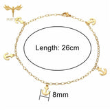 Casual Anchor Anklets Women Stainless Steel Bracelets with Charms