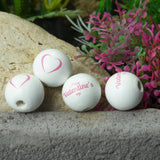 20Pcs Pink Heart Wooden Beads Bracelets Making