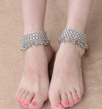 Vintage Metal Ankle Bracelets for Women with Bells Tassel Anklet