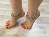Vintage Metal Ankle Bracelets for Women with Bells Tassel Anklet